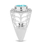 Inel din Argint 925 ( 5.13 grame ) cu Cuarț Paraiba 1.13 Carate