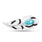 Broşă din Argint 925 ( 4.11 grame ) cu Cuarț Paraiba și Spinel Negru 1.18 Carate