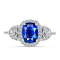 Inel din Argint 925 ( 2.16 grame ) cu Safir Albastru Australian și Topaz Alb 2.53 Carate