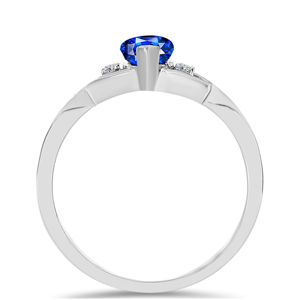 Inel din Argint 925 ( 2.46 grame ) cu Safir Albastru Australian și Topaz Alb 1.69 Carate 2 