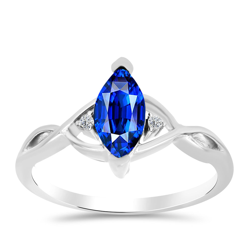 Inel din Argint 925 ( 2.46 grame ) cu Safir Albastru Australian și Topaz Alb 1.69 Carate 3 