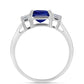 Inel din Argint 925 ( 2.92 grame ) cu Safir Albastru Australian și Topaz Alb 3.85 Carate