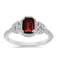 Inel din Argint 925 ( 2.16 grame ) cu Granat Barton și Topaz Alb 1.7 Carate