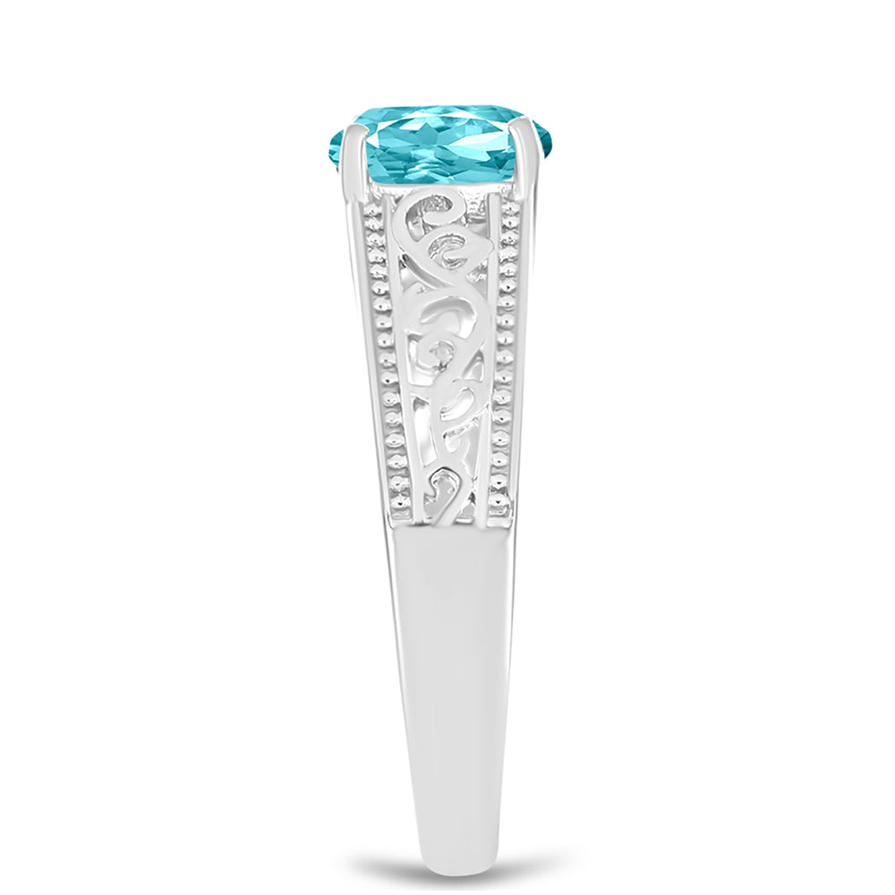 Inel din Argint 925 ( 2.74 grame ) cu Cuarț Paraiba 1.22 Carate