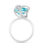Inel din Argint 925 ( 3.66 grame ) cu Cuarț Paraiba și Topaz Alb 5.43 Carate