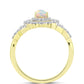 Inel din Argint 925 Placat cu Aur ( 2.96 grame ) cu Opal Welo și Topaz Alb 0.9 Carate