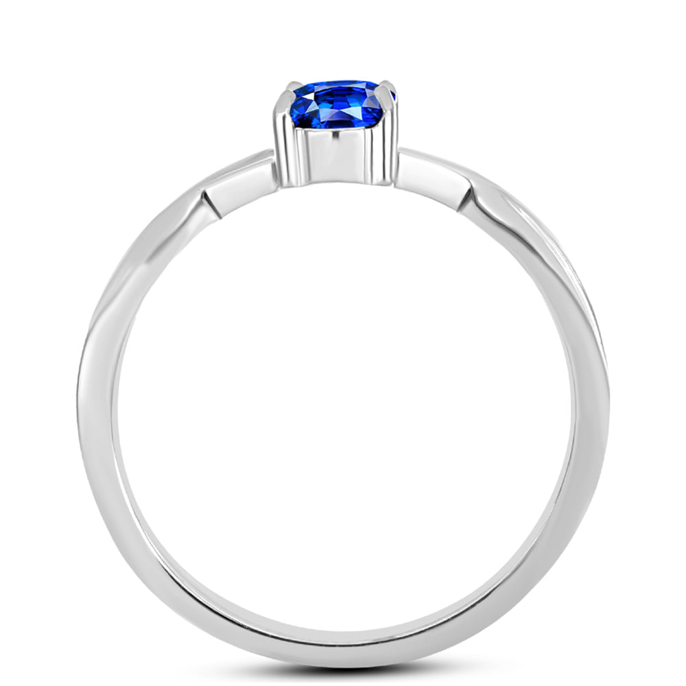 Inel din Argint 925 ( 1.76 grame ) cu Safir Albastru Australian 0.63 Carate 2 