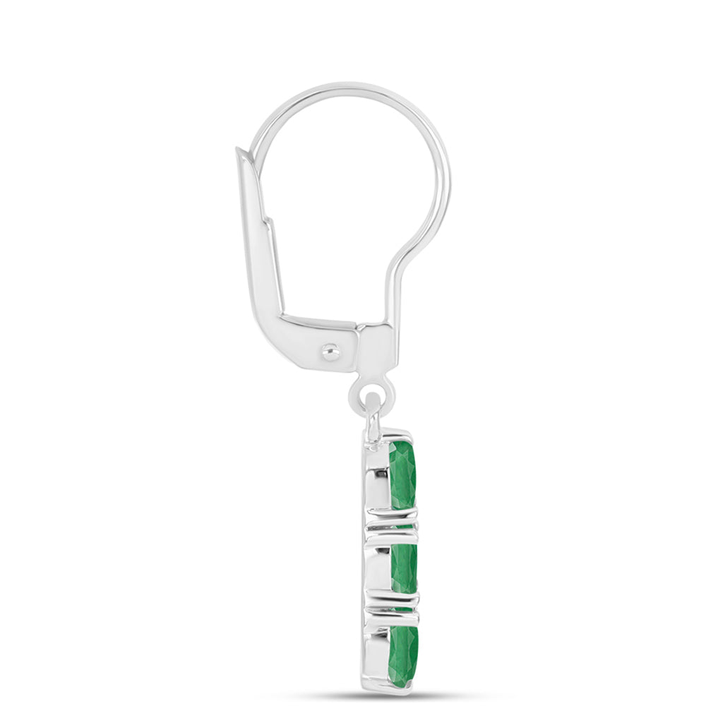 Cercei din Argint 925 ( 1.55 grame ) cu Smarald Brazilian 0.99 Carate