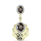Pandantiv din Argint 925 Placat cu Aur ( 3.89 grame ) cu Cuarț Gondo Fumuriu și Topaz Alb 4.24 Carate