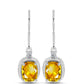 Cercei din Argint 925 ( 2.82 grame ) cu Citrin Ural și Topaz Alb 2.61 Carate