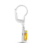 Cercei din Argint 925 ( 2.82 grame ) cu Citrin Ural și Topaz Alb 2.61 Carate