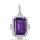 Pandantiv din Argint 925 ( 2.14 grame ) cu Ametist Marocan și Topaz Alb 7.58 Carate