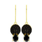 Cercei din Argint 925 Placat cu Aur ( 2.96 grame ) cu Obsidian și Spinel Negru 2.28 Carate