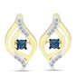 Cercei din Argint 925 Placat cu Aur ( 4.01 grame ) cu Diamant Albastru și Topaz Alb 0.27 Carate
