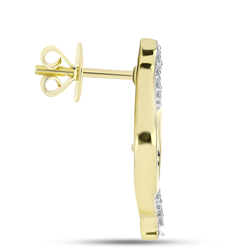 Cercei din Argint 925 Placat cu Aur ( 4.01 grame ) cu Diamant Albastru și Topaz Alb 0.27 Carate 2 