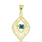 Pandantiv din Argint 925 Placat cu Aur ( 1.03 grame ) cu Diamant Albastru 0.06 Carate