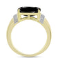 Inel din Argint 925 Placat cu Aur ( 4.4 grame ) cu Obsidian și Topaz Alb 2.94 Carate