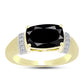 Inel din Argint 925 Placat cu Aur ( 4.4 grame ) cu Obsidian și Topaz Alb 2.94 Carate