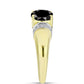 Inel din Argint 925 Placat cu Aur ( 4.4 grame ) cu Obsidian și Topaz Alb 2.94 Carate