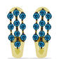 Cercei din Argint 925 Placat cu Aur ( 1.89 grame ) cu Diamant Albastru 0.28 Carate