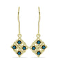 Cercei din Argint 925 Placat cu Aur ( 2.16 grame ) cu Diamant Albastru 0.1 Carate
