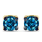 Cercei din Argint 925 Placat cu Aur ( 0.87 grame ) cu Diamant Albastru 0.22 Carate