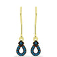 Cercei din Argint 925 Placat cu Aur ( 1.4 grame ) cu Diamant Albastru 0.14 Carate
