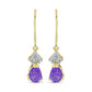 Cercei din Argint 925 Placat cu Aur ( 2.12 grame ) cu Charoit și Topaz Alb 1.7 Carate