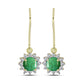 Cercei din Argint 925 Placat cu Aur ( 2.1 grame ) cu Turcoaz Verde Mojave și Topaz Alb 1.42 Carate