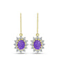Cercei din Argint 925 Placat cu Aur ( 2.64 grame ) cu Charoit și Topaz Alb 2.83 Carate