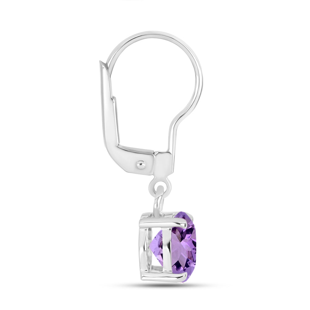Cercei din Argint 925 ( 1.54 grame ) cu Ametist Rose de France 2.28 Carate