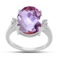 Inel din Argint 925 ( 3.19 grame ) cu Ametist Rose de France și Topaz Alb 9.24 Carate