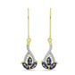 Cercei din Argint 925 Placat cu Aur ( 1.8 grame ) cu Topaz Mistic Verde și Topaz Alb 0.85 Carate