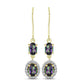 Cercei din Argint 925 Placat cu Aur ( 2.44 grame ) cu Topaz Mistic Verde și Topaz Alb 1.69 Carate