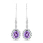 Cercei din Argint 925 ( 3.29 grame ) cu Ametist Rose de France și Topaz Alb 2.98 Carate