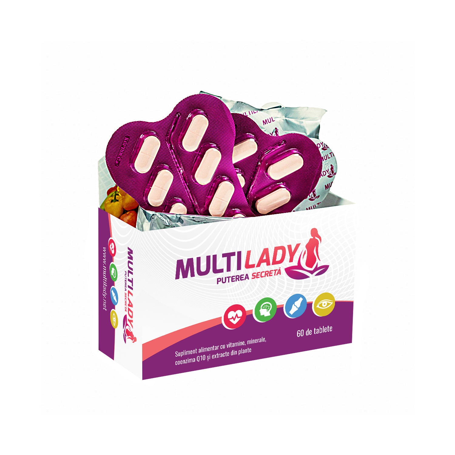 MultiLady - MultiVitamine Premium pentru un Sistem Imunitar Puternic, 60 comprimate 5 