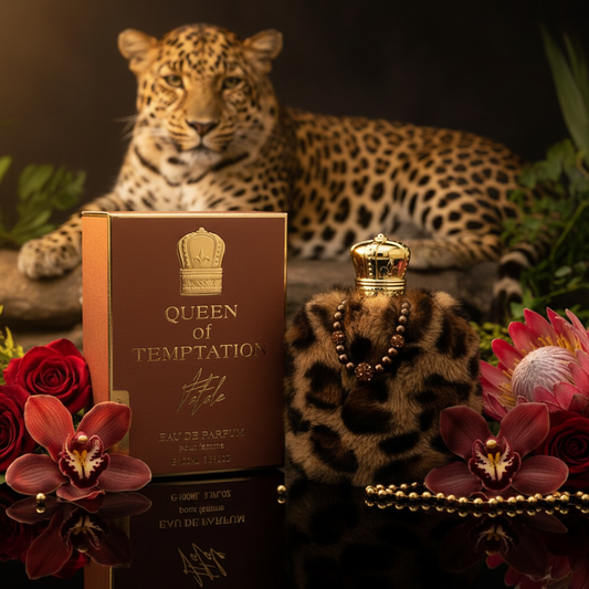100 ml EDP QUEEN OF TEMPTATION - FATALE, cu arome de chihlimbar pentru femei