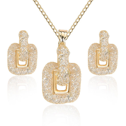 Set din Aliaj Placat cu Aur cu Cristal Alb Emporia®