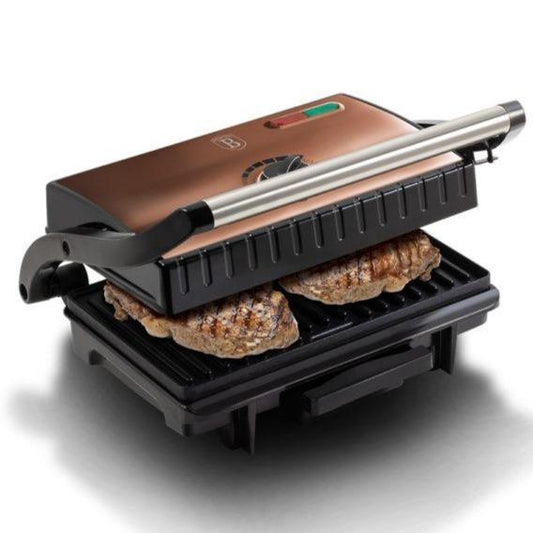 Grill Electric și Sandwich Maker Berlinger Haus cu Acoperire Antiaderentă, Roz-Auriu - Bijuterii TV