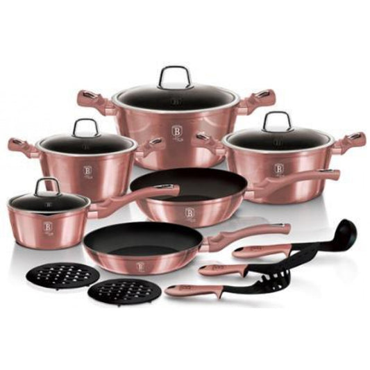 Set de 15 Piese Berlinger Haus cu Acoperire din Titan, Ediția Rose Gold
