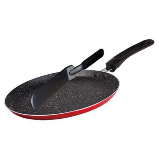 Tigaie pentru clătite Blaumann acoperită cu 3 straturi de marmură, cu spatulă, 24 cm