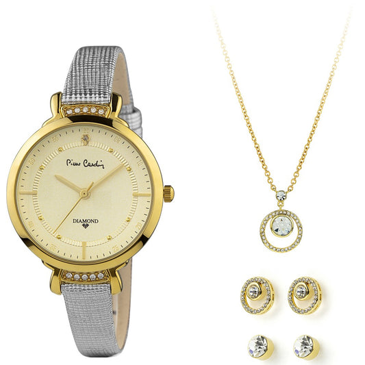 Set din Aliaj Placat cu Aur cu Cristal Alb Emporia®