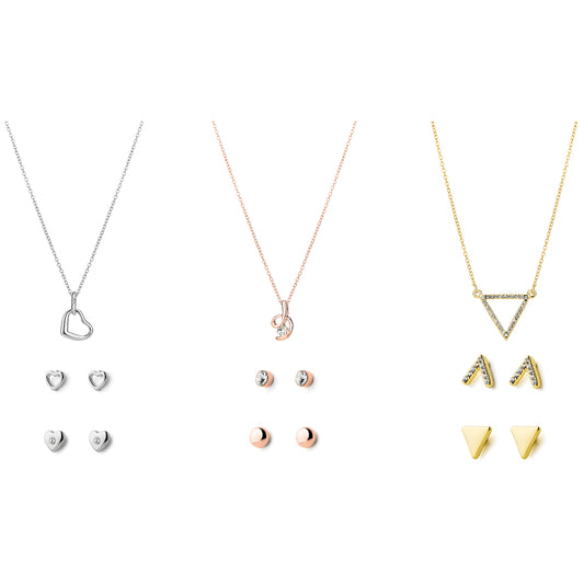 Set din Aliaj Placat cu Aur cu Cristal Alb Emporia®