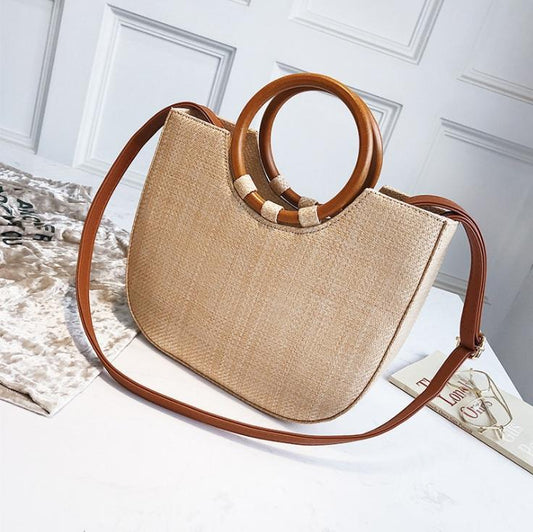 Geantă La Modă Din Răchită Pentru Mână și Umăr cu 2 Funcții - Bijuterii TV