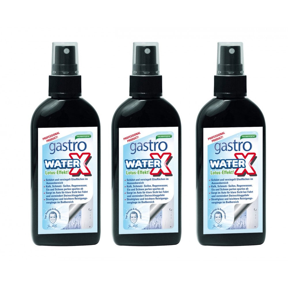 Gastro Water X Soluție Pentru Curățarea Geamurilor și a Suprafețelor din Sticlă, 3x100ml