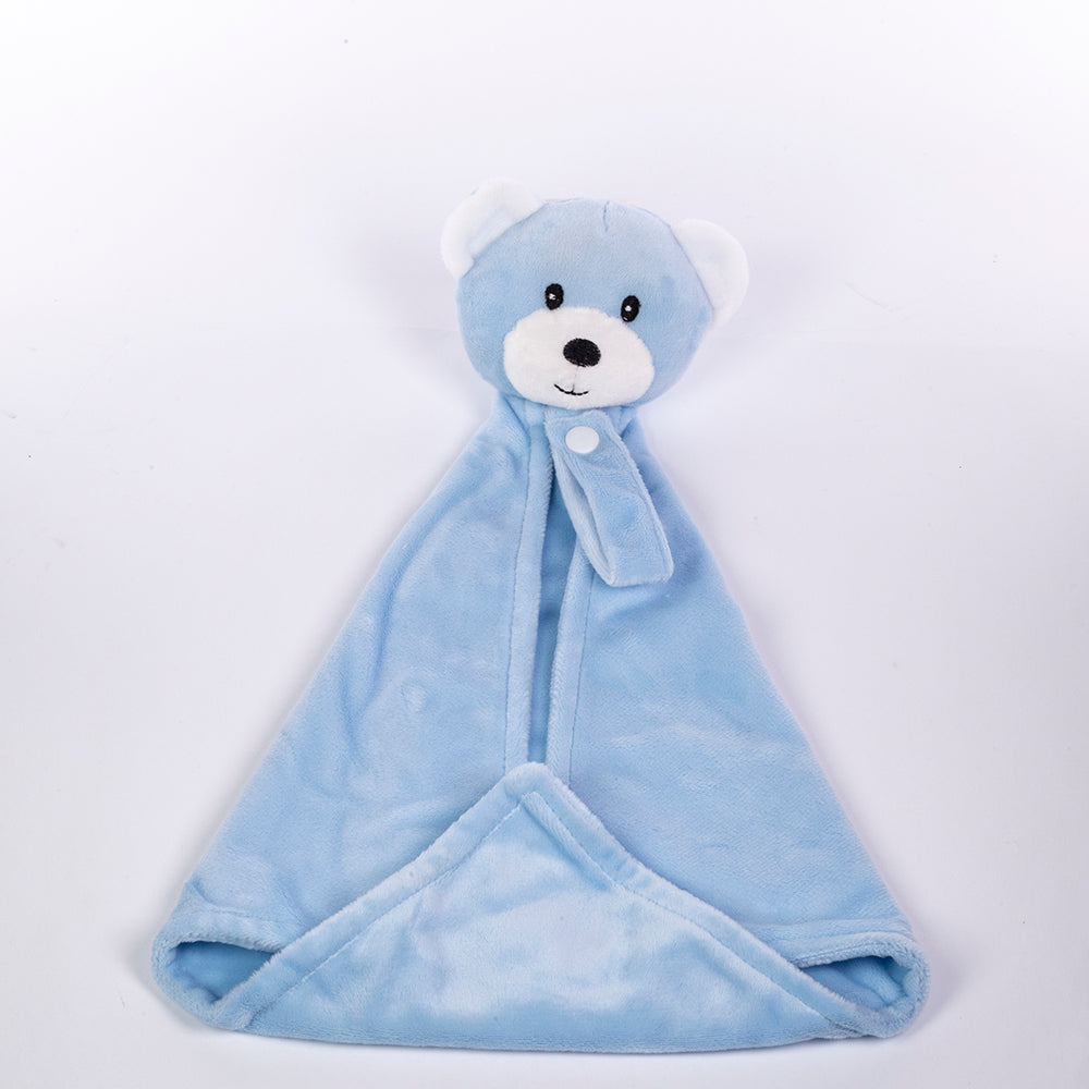Pătură pentru copii cu prosopel de somn, dimensiune: 90 X 75 cm; pachetul include păturica de somn, culoare: albastră