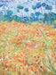 Eșarfă-Șal din Bumbac, 70 cm x 180 cm, Hokusai's - Monet - Poppy Field - Bijuterii TV