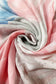 Eșarfă-Șal din Bumbac, 85 cm x 180 cm, Model Floral Mare, Coral - Bijuterii TV