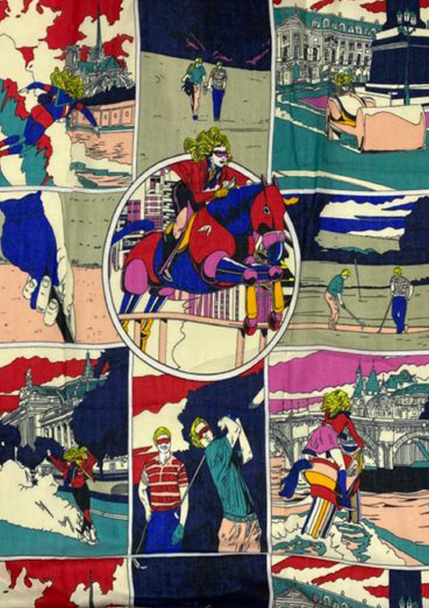 Eșarfă-Șal din Bumbac, 85 cm x 180 cm, Roy Lichtenstein - Stilul 60s Pop Art - Bijuterii TV