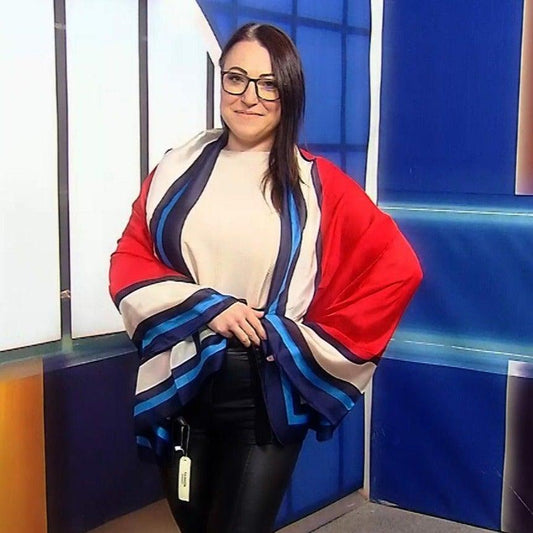 Eșarfă-Șal din Mătase 100% Autentică, 90cm x 180cm, Roșie - Bijuterii TV